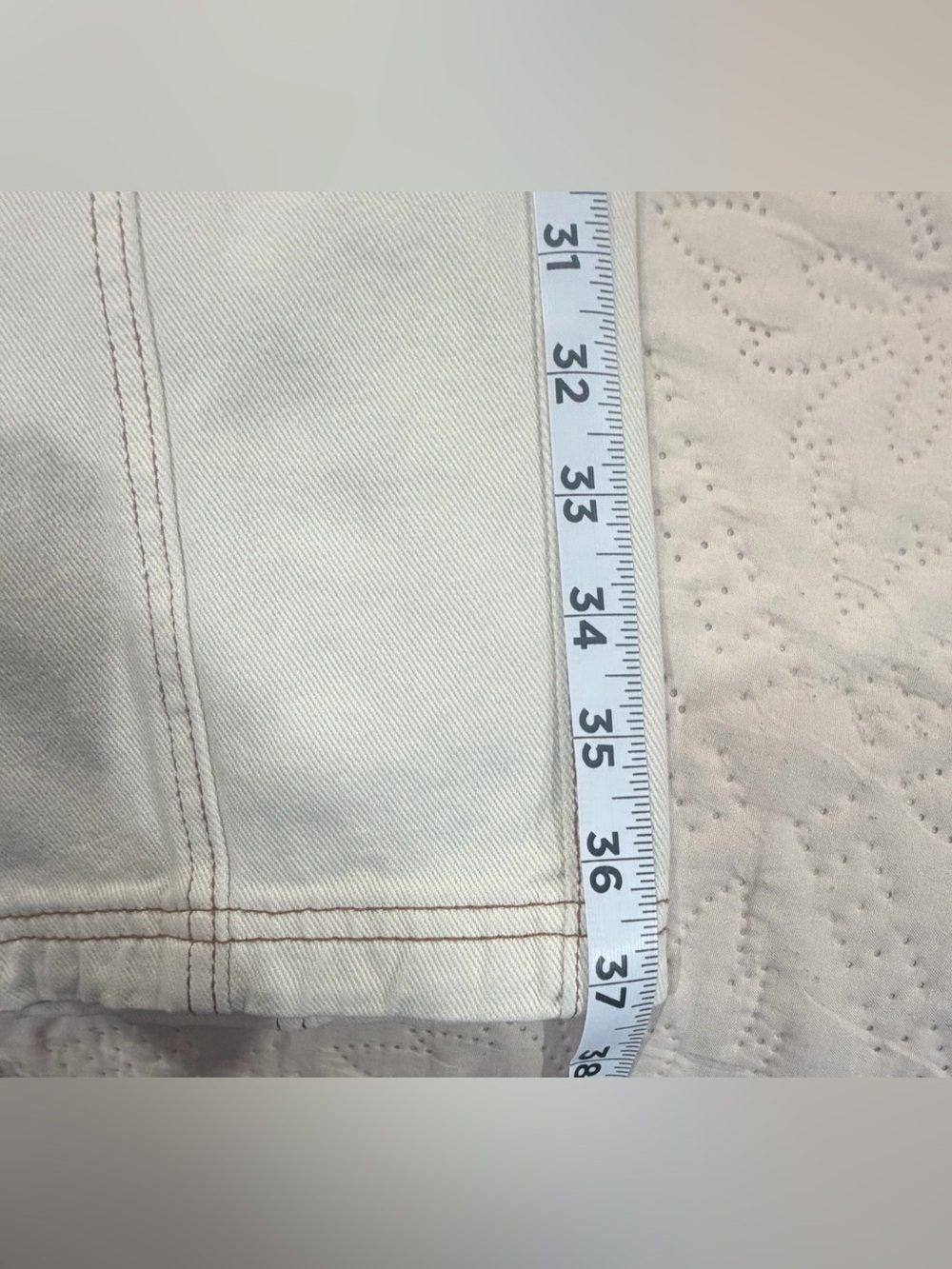 PacSun Elastic Waist Cargo Pants Cream Brown Contrast Stitch Size M - Picture 12 of 15